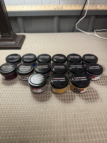 Lot of 15 Tarrago Shoe Cream 50ml Jars – Assorted Colors Made in Spain