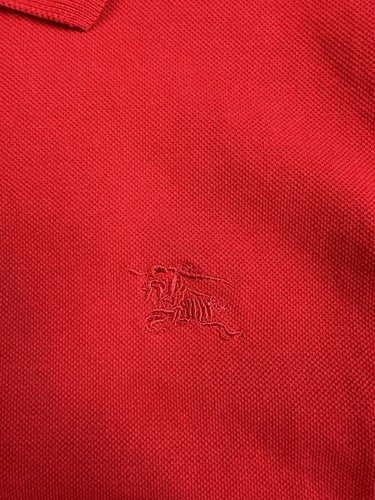 Polo Burberry Brit Para Hombre Rojo Algodón Cuello Manga Larga Talla M - Imagen 5 de 12