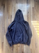 Los Angeles apparel hoodie Grey overdyed brown made in USA size large men