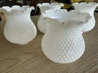 Vintage Milk Glass Hobnail Light Lamp Shades Set Of 4
