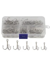 Treble Hooks Kit High Carbon Steel Assorted Sizes 2-10 for Saltwater Lures