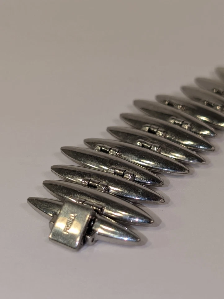 HALLAZGO RARO: Brazalete/pulsera articulada de acero inoxidable fósil Y2K Foto 4 de 4