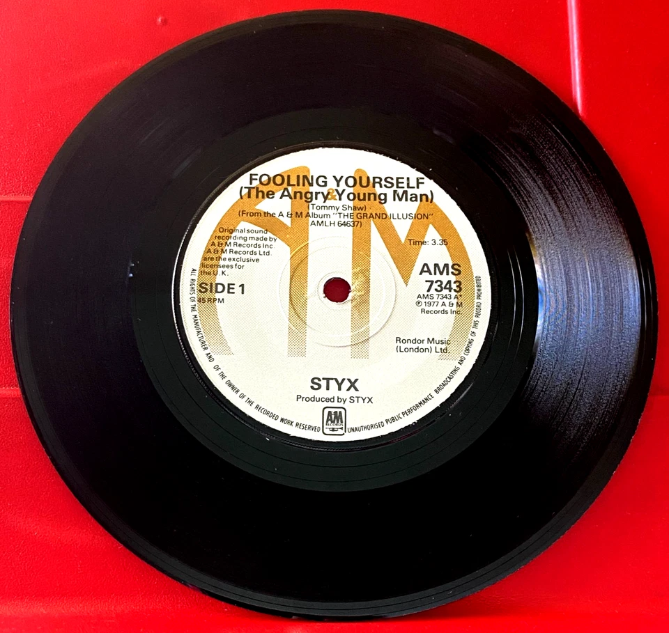 Styx ‎Fooling Yourself 7" PC UK ORIG 1978 A&M AMS 7343 bw The Grand Finale VINYL - Image 4 of 4