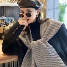 Lady Knit Scarf Hat Neckwarmer Hooded Knit Cape Shawl Winter Warm Hooded Classic