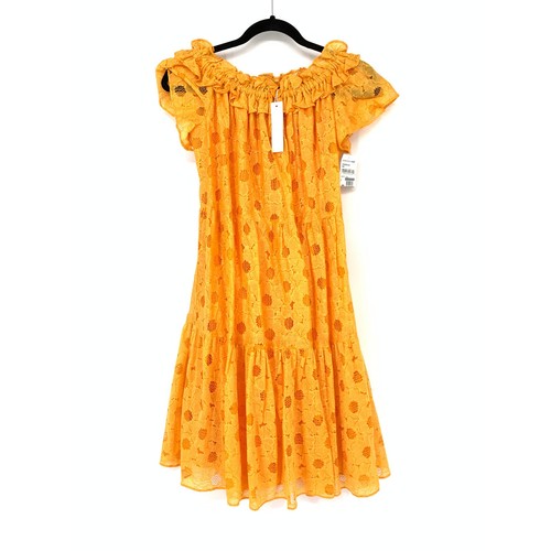 Trina Turk Dress Women's Size S Off Shoulder Lace Mini Short Sleeve Orange NWT