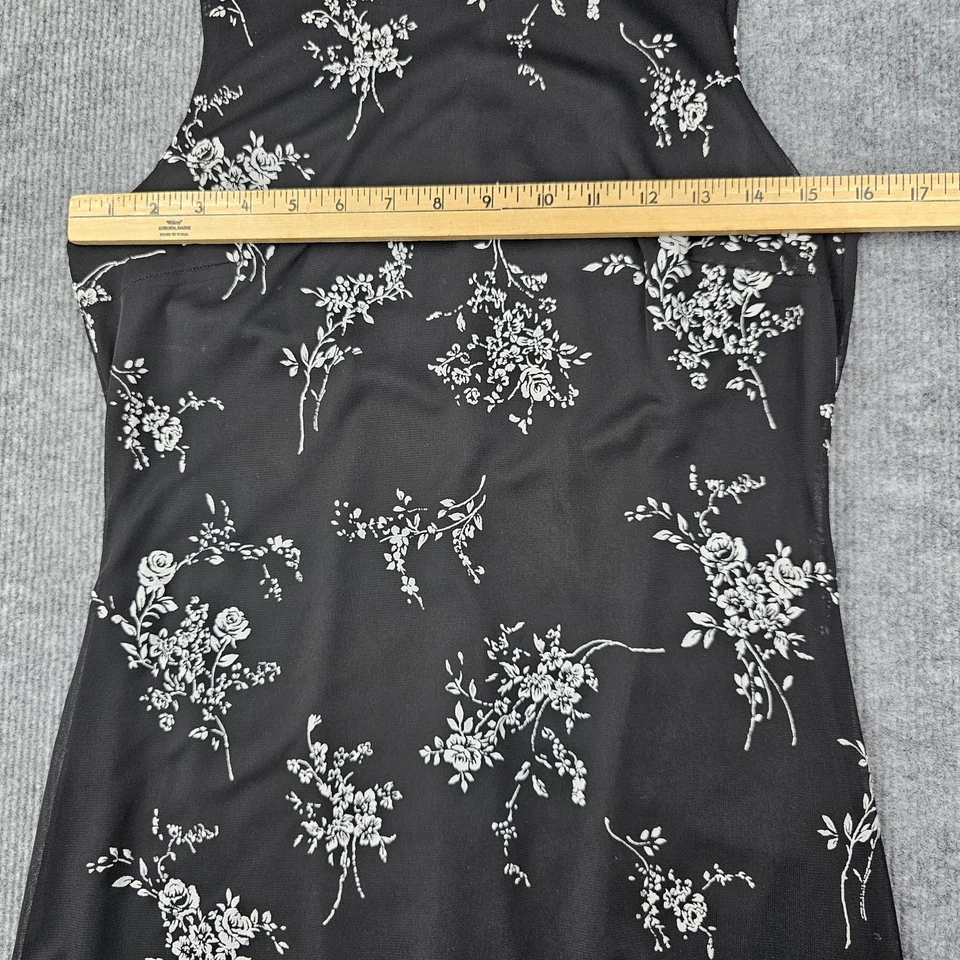 Vestido Vintage Byer Too Para Mujer Mediano Negro Floral Mini Años 90 Cachicho Preparación Oscura Foto 2 de 4