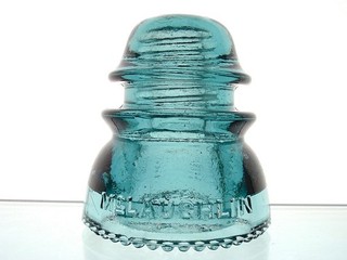 SUPERB STEEL DELFT BLUE McLAUGHLIN No 42 Glass Railroad Insulator