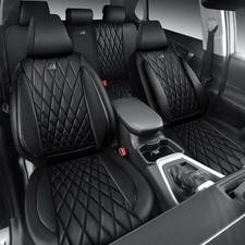 CAR PASS Rav4 Seat Covers Full Set 2019-2024 Nappa Leather Waterproof Black