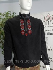 Taktische Fleecejacke mit roter Sonnenstickerei Schwarz Ukraine 2026 Neu