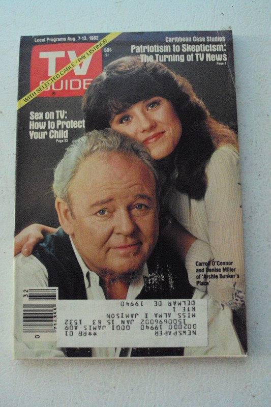 TV Guide, 1982, Archie Bunker cover, James Garner Bret Maverick article, label