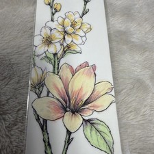 Pretty Flowers/ HAND COLORED BOOK MARK. Laminated