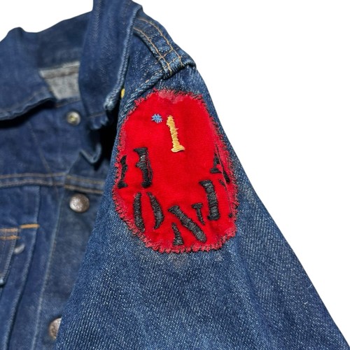 Vintage 1960s Gauchos Patches Embroidered Cars Racing Denim Jacket Youth Medium - Picture 5 of 12
