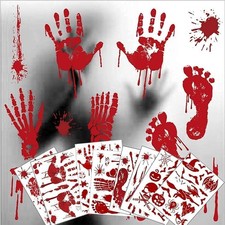 Bloody Handprint Footprint Wall Decals for Halloween