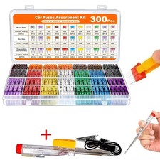 300Pcs Car Fuse Assortment Kit, 160 Mini Fuses Automotive 90 Standard