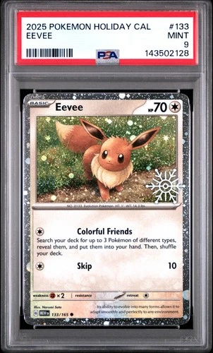 2025 POKEMON HOLIDAY CALENDAR #133 EEVEE PSA 9