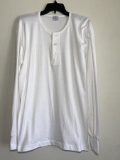 Vintage Race Brand Goldstar White Henley Ls T-shirt Tee Mens Size 40