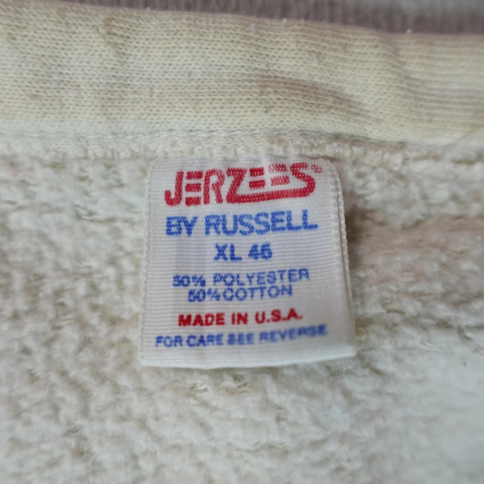 Cardigã suéter masculino vintage Jerzees XL Mr. Nice coelho listrado branco EUA 80s - Imagem 2 de 4