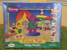 Vtg Colorforms Barney Circus Fun Talking Play...