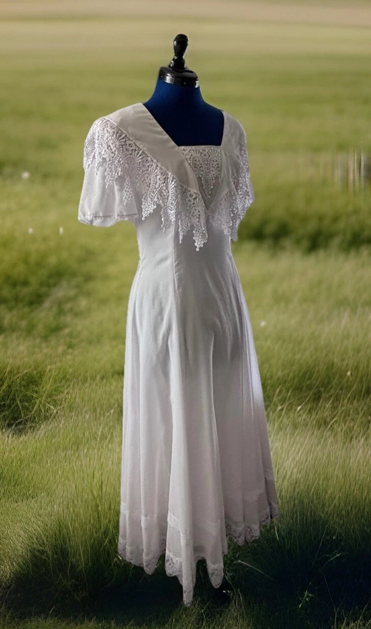 OFF WHITE Abito vintage vittoriano McClintock vintage cottage core off bianco 8 matrimonio