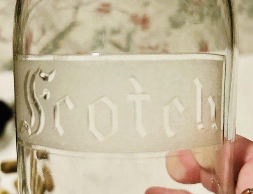 Antique Flint Glass Prohibition Era Heavy Cut Crystal Scotch Bar Back Bottle - Picture 5 of 16