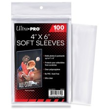 Ultra Pro 4 x 6 Soft Sleeves (100) 100-Pack, ...