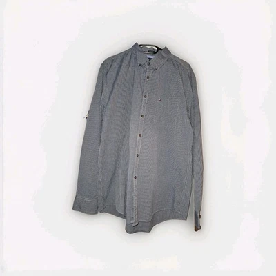 Tommy Hilfiger Herrenhemd Gr XL 43 Bussniesshemd Langarm Grau Kariert  - Bild 1 von 4