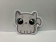 White kitty cat sticker