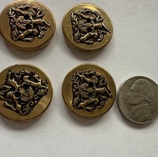 Lot   10 vintage / Antique Gold Tone Metal Button Covers