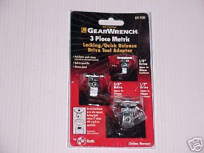 GearWrench 3pc Met Locking/Quick Release tool Adapter - Picture 1 of 1