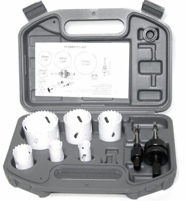 9 pcs  Plumber's Bi-metal hss Metal Hole Saw tools set cutting plumbing Electric
