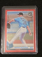 Trevor Richards 2019 Donruss Optic Red Pandora Prizm RC #d /99 Marlins Blue Jays