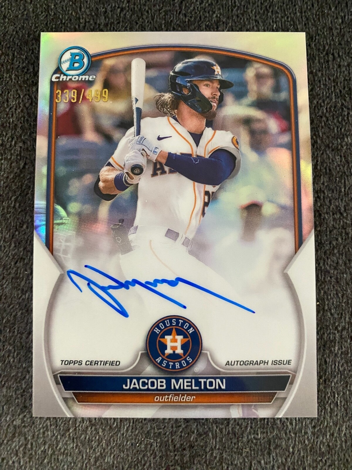 2023 Bowman Chrome Jacob Melton #CPA-JML Auto Refractor /499 - Houston Astros