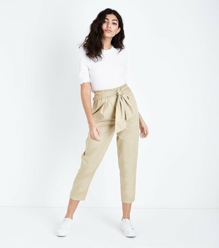 LadiesEX STORE Stone Cotton Trousers 