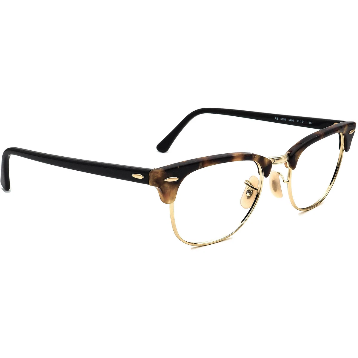 Ray Ban Eyeglasses RB 5154 5494 Tortoise Marble Gold Black Browline 51 21 145