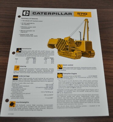 Caterpillar 571G Pipelayer Tractor Specification Technical Cat Brochure Prospekt