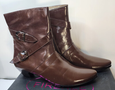 Firenze Women's Leather Brown Calf-Height Boots Euro Size 38 US 7 1/2 with Box
