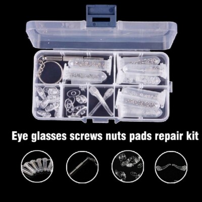 Brillen Reparatur Werkzeug Set Brille Sonnenbrille Schrauben Muttern Pads Schraubendreher