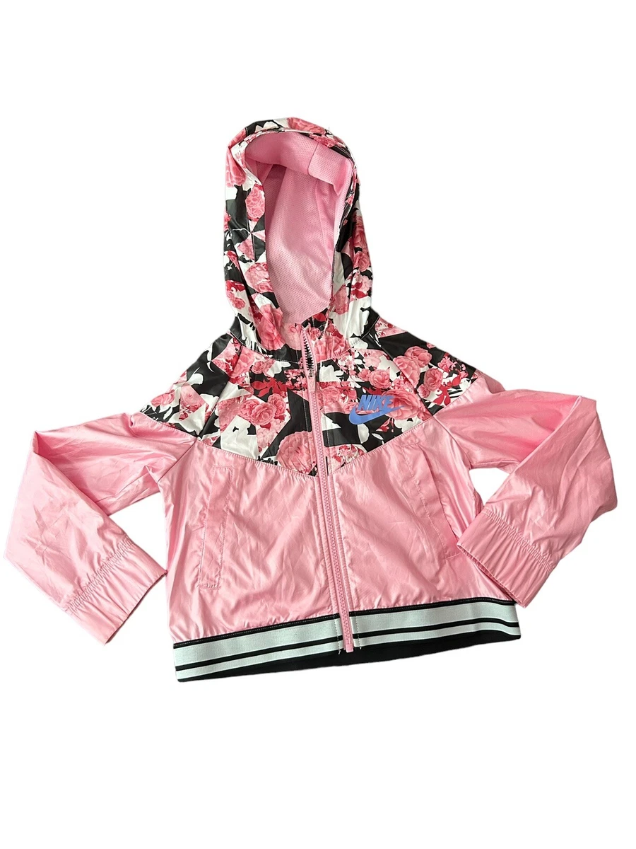 NIKE Sportswear Women S hoodie Jacket Crop Lightweight Coat Zip Up Pink  Floral | eBay