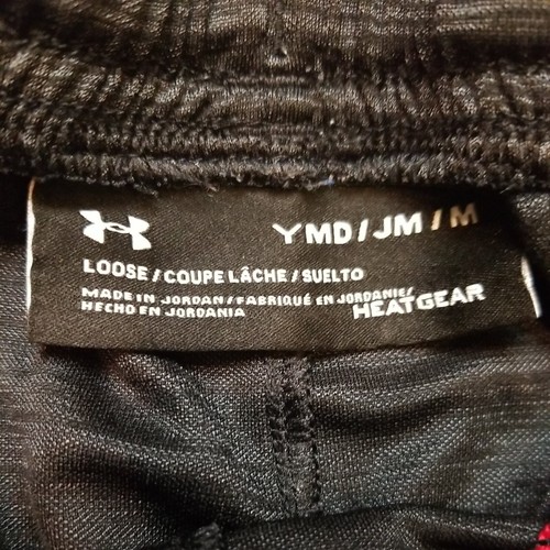 UNDER ARMOUR Youth Boys' Athletic Basketball Shorts w/Pockets Black Red Medium - Picture 6 of 8