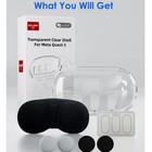 VR Headset Tempered Film Lens Cap + Rocker Cap + Crystal Case Kit for Quest 3
