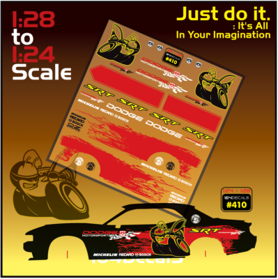 1/64 Scale SRT Hellcat Waterslide Decals - Custom #028 Compatible With Hot Wheels
