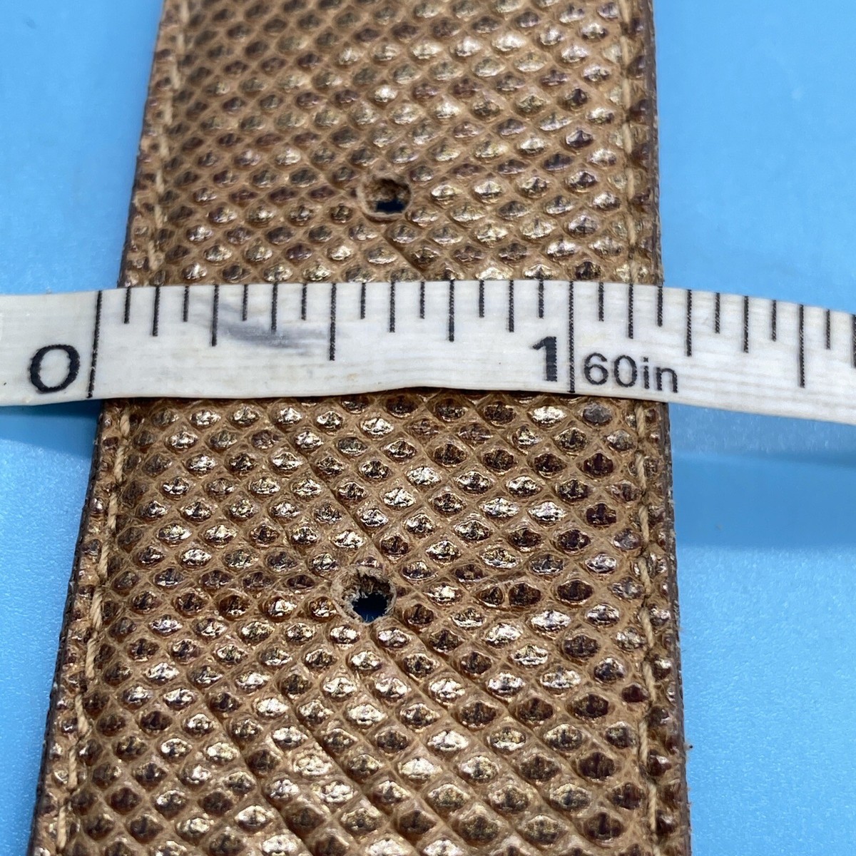Omega Signed Snake Brown Leather Belt #3047 ML Ladies 1980