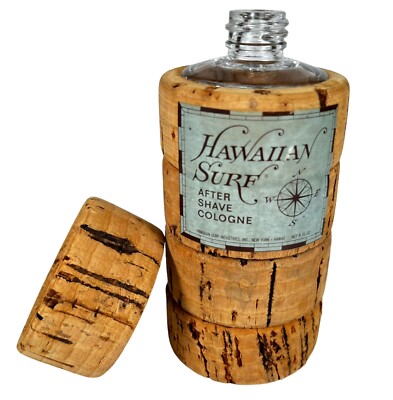 Vintage Hawaiian Surf After Shave Cologne Cork 4 OZ Bottle (1 oz 