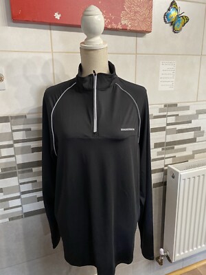 RHINO SKIN MAKER Top ZIP NECK CUT & SEW schwarz Größe Medium neu mit Etikett Unisex 