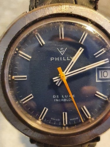 vintage S PHILLY deluxe men's watch 17 jewels incabloc Swiss made - Picture 6 of 11