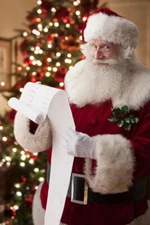 Santa Claus Reading His List Christmas Poster 12x18
