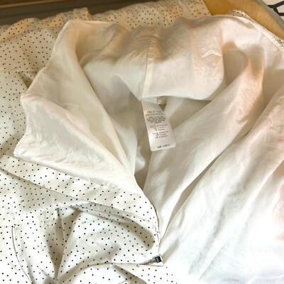 Rag And Bone White Polka Dot Silk Blend Front Zip Lined