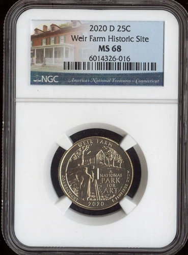 2020-D Weir Farm Quarter NGC MS68 Auction