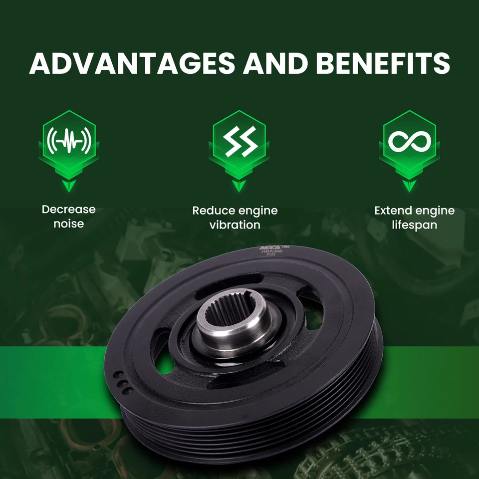 Equilibrador armónico de motor apto para Acura TSX Honda Accord CR-V Crosstour 2,4 L 594-386 Foto 4 de 4