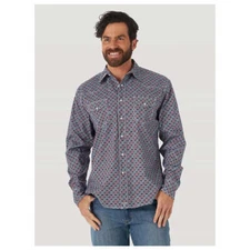MJC340R Wrangler Men's 20X Competition LS Red & Blue Snap Western Shirt NEW